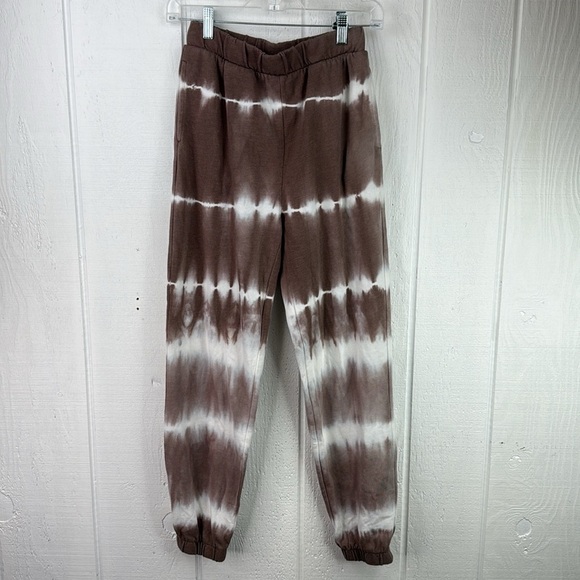 Originality Size Women's XS Brown & White Tie-Dye Jogger Sweatpants with pockets - Picture 1 of 8